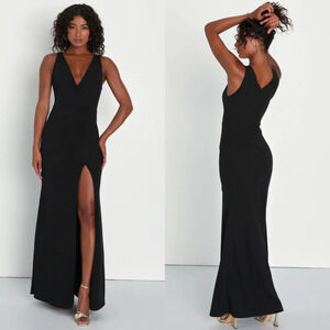 Lulus Mystical Perfection Black Mesh Sleeveless Mermaid Maxi Dress XL Wedding